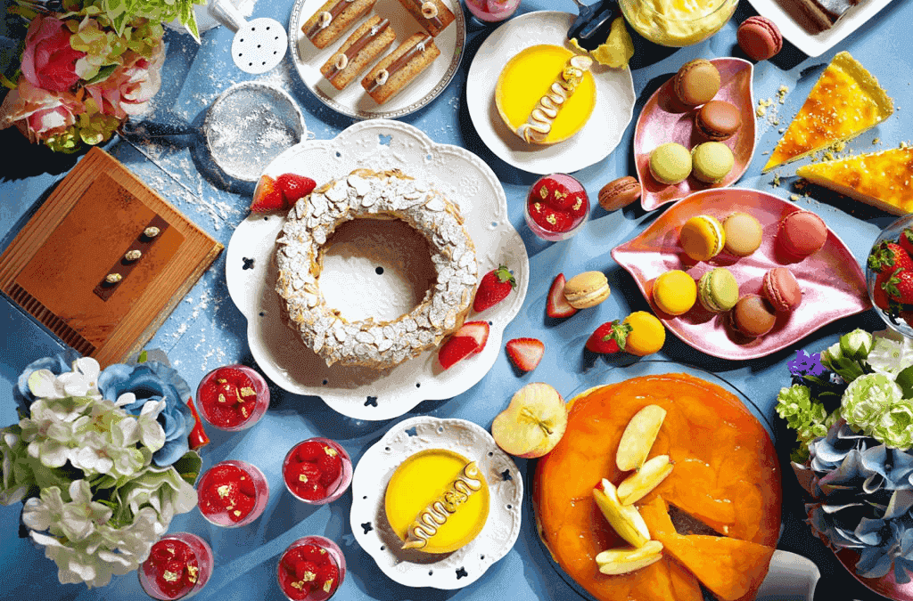 marketing strategy for food and beverage-industry table full of food with different colors