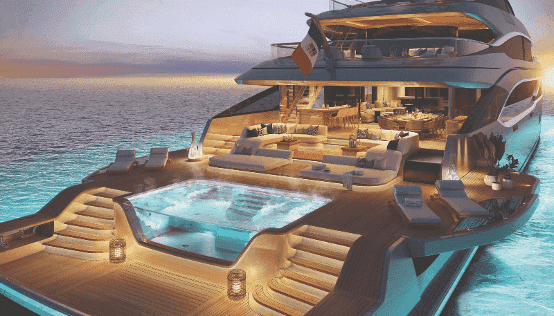 Superyacht in the sea